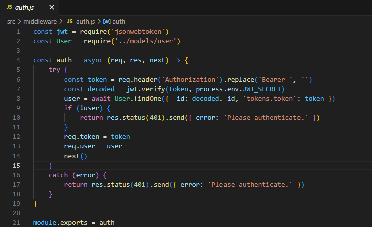 Authentification de l'API