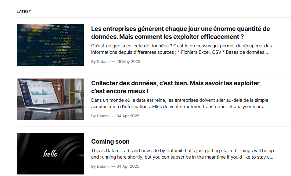 Site Datamil - Articles