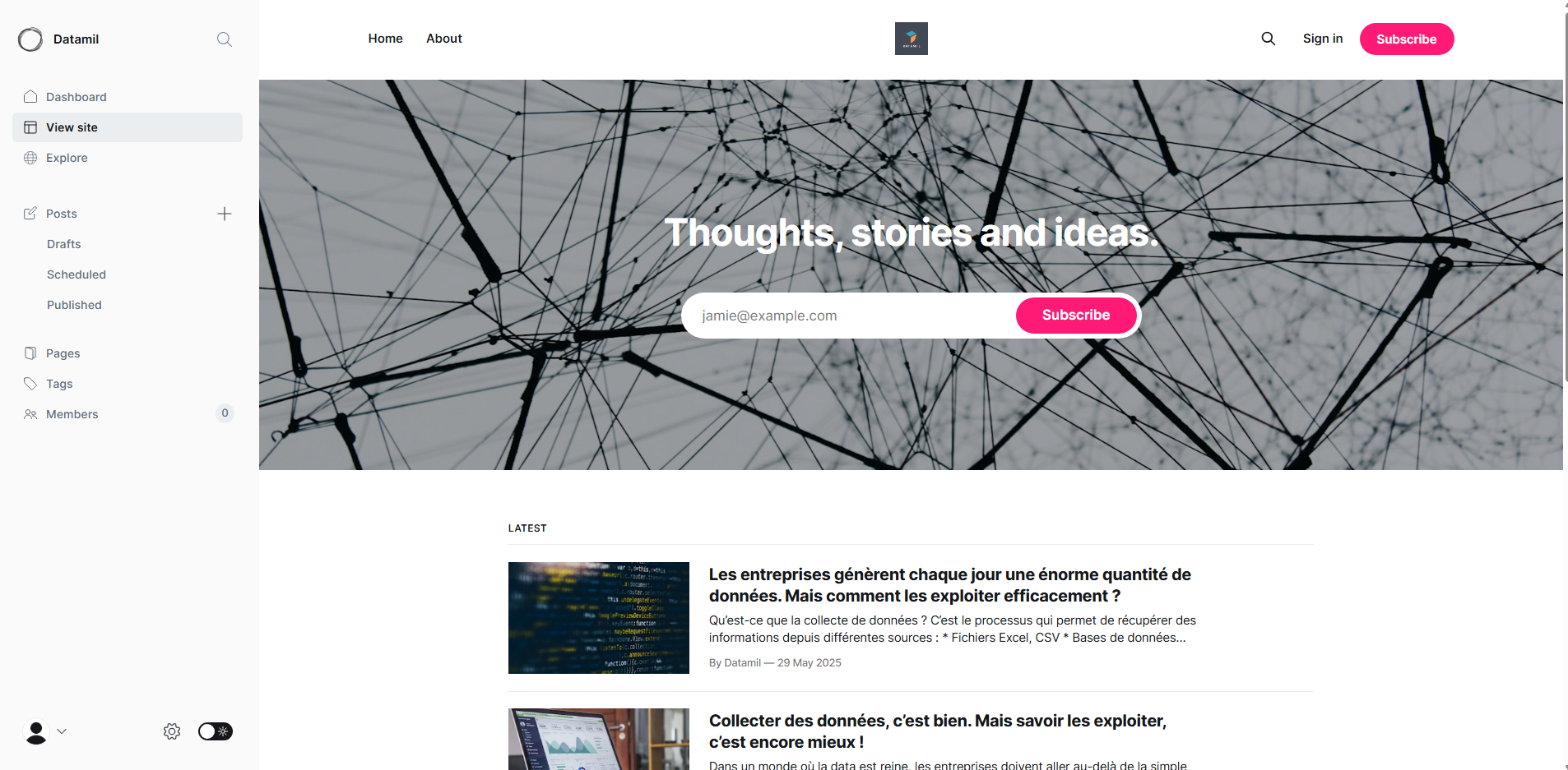 Site Datamil - Accueil